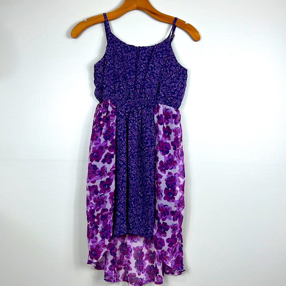 Children’s Place high and low Purple Floral Dress - Picture 1 of 5
